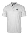 Carolina Panthers NFL Helmet Cutter & Buck Pike Double Dot Print Stretch Mens Polo Charcoal Mannequin