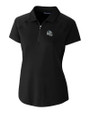 Carolina Panthers NFL Helmet Cutter & Buck Forge Stretch Womens Short Sleeve Polo Black Mannequin