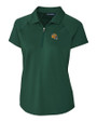 Green Bay Packers NFL Helmet Cutter & Buck Forge Stretch Womens Short Sleeve Polo Hunter Green Mannequin
