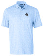Tennessee Titans NFL Helmet Cutter & Buck Pike Constellation Print Stretch Mens Polo Atlas Light Blue Mannequin