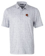 Cincinnati Bengals NFL Helmet Cutter & Buck Pike Constellation Print Stretch Mens Polo Polished Medium Gray Mannequin