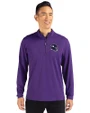 Minnesota Vikings NFL Helmet Cutter & Buck Virtue Eco Pique Recycled Quarter Zip Mens Pullover College Purple Front