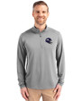 Minnesota Vikings NFL Helmet Cutter & Buck Virtue Eco Pique Recycled Quarter Zip Mens Pullover Polished Medium Gray Front