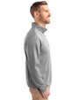 Buffalo Bills NFL Helmet Cutter & Buck Virtue Eco Pique Recycled Quarter Zip Mens Pullover Polished Medium Gray Side