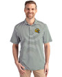 Green Bay Packers NFL Helmet Cutter & Buck Virtue Eco Pique Stripe Recycled Mens Polo Hunter Green Front