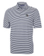 New England Patriots NFL Helmet Cutter & Buck Virtue Eco Pique Stripe Recycled Mens Polo Navy Blue Mannequin