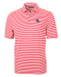 New England Patriots NFL Helmet Cutter & Buck Virtue Eco Pique Stripe Recycled Mens Polo Red Mannequin
