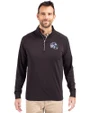 Buffalo Bills NFL Helmet Cutter & Buck Adapt Eco Knit Stretch Recycled Mens Big and Tall Quarter Zip Pullover Black Front