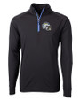 Los Angeles Chargers NFL Helmet Cutter & Buck Adapt Eco Knit Stretch Recycled Mens Big and Tall Quarter Zip Pullover Black/Tour Blue Mannequin