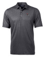 Tampa Bay Buccaneers NFL Helmet Cutter & Buck Pike Banner Print Stretch Mens Big & Tall Polo Black Mannequin