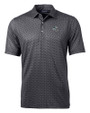 Carolina Panthers NFL Helmet Cutter & Buck Pike Banner Print Stretch Mens Big & Tall Polo Black Mannequin