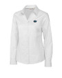 Florida Gators Cutter & Buck Epic Easy Care Fine Twill Womens Long Sleeve Dress Shirt White Mannequin