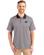 Florida Gators Cutter & Buck Forge Tonal Stripe Stretch Mens Big and Tall Polo Black Front