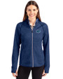 Florida Gators Cutter & Buck Mainsail Full Zip Hooded Womens Jacket Tour Blue Heather Front