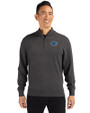 Florida Gators Cutter & Buck Lakemont Tri-Blend Mens Big and Tall Quarter Zip Pullover Sweater Charcoal Heather Front