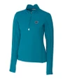 Florida Gators Cutter & Buck Traverse Stretch Eco Quarter Zip Womens Pullover Teal Blue Mannequin