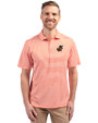 Florida Gators Vintage Cutter & Buck Virtue Eco Pique Stripe Recycled Mens Big and Tall Polo College Orange Front