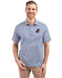 Florida Gators Vintage Cutter & Buck Virtue Eco Pique Stripe Recycled Mens Big and Tall Polo Tour Blue Front