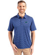 Florida Gators Cutter & Buck Forge Pencil Stripe Stretch Mens Polo Tour Blue Front