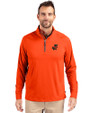 Florida Gators Vintage Cutter & Buck Adapt Recycled Soft Knit Stretch  Mens Quarter Zip Pullover College Orange Front