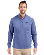 Florida Gators Cutter & Buck Adapt Eco Knit Heather Mens Big & Tall Quarter Zip Pullover Tour Blue Heather Front
