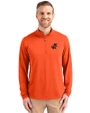 Florida Gators Vintage Cutter & Buck Virtue Eco Pique Recycled Quarter Zip Mens Pullover College Orange Front