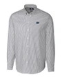 Florida Gators Cutter & Buck Easy Care Stretch Oxford Stripe Mens Long Sleeve Button Down Shirt Charcoal Mannequin