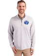 Air Force Falcons College Vault Cutter & Buck Virtue Recycled Micro Stripe Featherlight Pique Mens Big & Tall Quarter Zip Pullover Polished/White Front