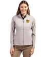 Baylor Sailor Bear College Vault Cutter & Buck Adapt Eco Knit Heather Recycled Womens Full Zip Polished Heather Front