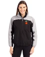 UCF Knights College Vault Cutter & Buck Charter Recycled Packable Womens Half Zip Anorak Jacket Black/Polished Front
