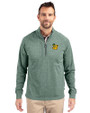 Baylor Sailor Bear College Vault Cutter & Buck Adapt Eco Knit Heather Mens Quarter Zip Pullover Hunter Heather Front