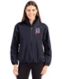 Detroit Tigers Stars & Stripes Cutter & Buck Charter Eco Recycled Womens Anorak Jacket Navy Blue Front