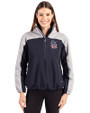 St. Louis Cardinals Stars & Stripes Cutter & Buck Charter Recycled Packable Womens Half Zip Anorak Jacket Navy Blue/Polished Front