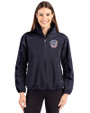 Milwaukee Brewers Stars & Stripes Cutter & Buck Charter Eco Recycled Womens Anorak Jacket Navy Blue Front