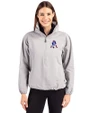 New England Patriots Historic Cutter & Buck Charter Eco Recycled Womens Anorak Jacket Polished Medium Gray Front