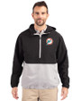 Miami Dolphins Historic Cutter & Buck Charter Eco Recycled Mens Anorak Jacket Black/Polished Front