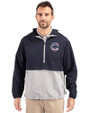 Chicago Cubs Stars & Stripes Cutter & Buck Charter Eco Recycled Mens Anorak Jacket Navy Blue/Polished Front