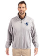 Indianapolis Colts Historic Cutter & Buck Charter Eco Knit Recycled Big & Tall Full-Zip Jacket Polished Medium Gray Front