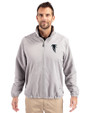 Atlanta Falcons Historic Cutter & Buck Charter Eco Knit Recycled Big & Tall Full-Zip Jacket Polished Medium Gray Front