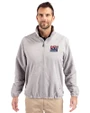 New York Giants Historic Cutter & Buck Charter Eco Knit Recycled Big & Tall Full-Zip Jacket Polished Medium Gray Front