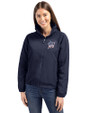 Miami Marlins Stars & Stripes Cutter & Buck Charter Eco Recycled Womens Full-Zip Jacket Navy Blue Front