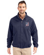 Detroit Tigers Stars & Stripes Cutter & Buck Charter Eco Recycled Mens Full-Zip Jacket Navy Blue Front