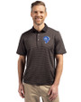 Los Angeles Rams Historic Cutter & Buck Virtue Eco Pique Micro Stripe Recycled Mens Big & Tall Polo Black/Elemental Grey Front