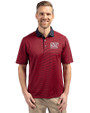 New York Giants Historic Cutter & Buck Virtue Eco Pique Micro Stripe Recycled Mens Big & Tall Polo Red/Navy Blue Front