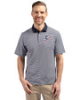 Pittsburgh Pirates Stars & Stripes Cutter & Buck Virtue Eco Pique Micro Stripe Recycled Mens Polo Navy Blue/White Front