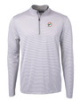 Miami Dolphins Historic Cutter & Buck Virtue Eco Pique Micro Stripe Recycled Mens Big & Tall Quarter Zip POLWH_MANN_HG 1