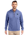 Indianapolis Colts Historic Cutter & Buck Adapt Eco Knit Heather Mens Big & Tall Quarter Zip Pullover Tour Blue Heather Front