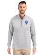 Los Angeles Rams Historic Cutter & Buck Adapt Eco Knit Heather Mens Big & Tall Quarter Zip Pullover Polished Heather Front