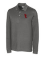 USC Trojans Cutter & Buck Advantage Eco Tri-Blend Pique Mens Big and Tall Long Sleeve Polo Elemental Grey Mannequin