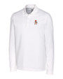 Oklahoma State Cowboys Wrestling Pete Cutter & Buck Advantage Eco Tri-Blend Pique Mens Big and Tall Long Sleeve Polo White Mannequin